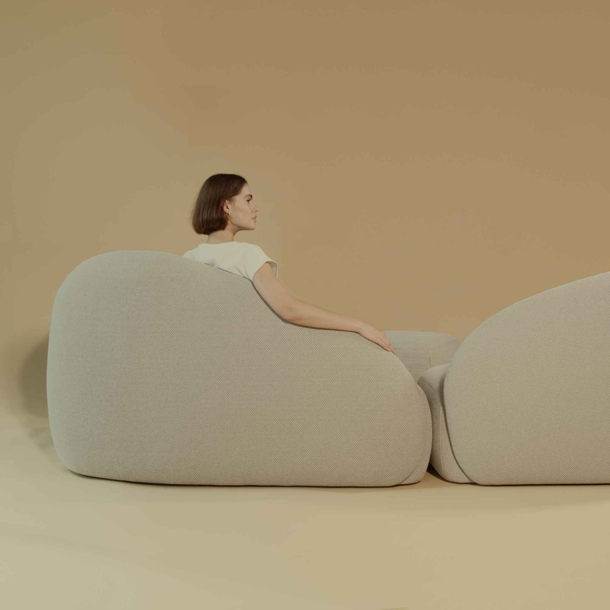 Back view of the Sofa M module of the ÉTAUDORÉ Organic Modular Seating collection