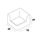 Corner module dimensions of the ÉTAUDORÉ Saane modular sofa