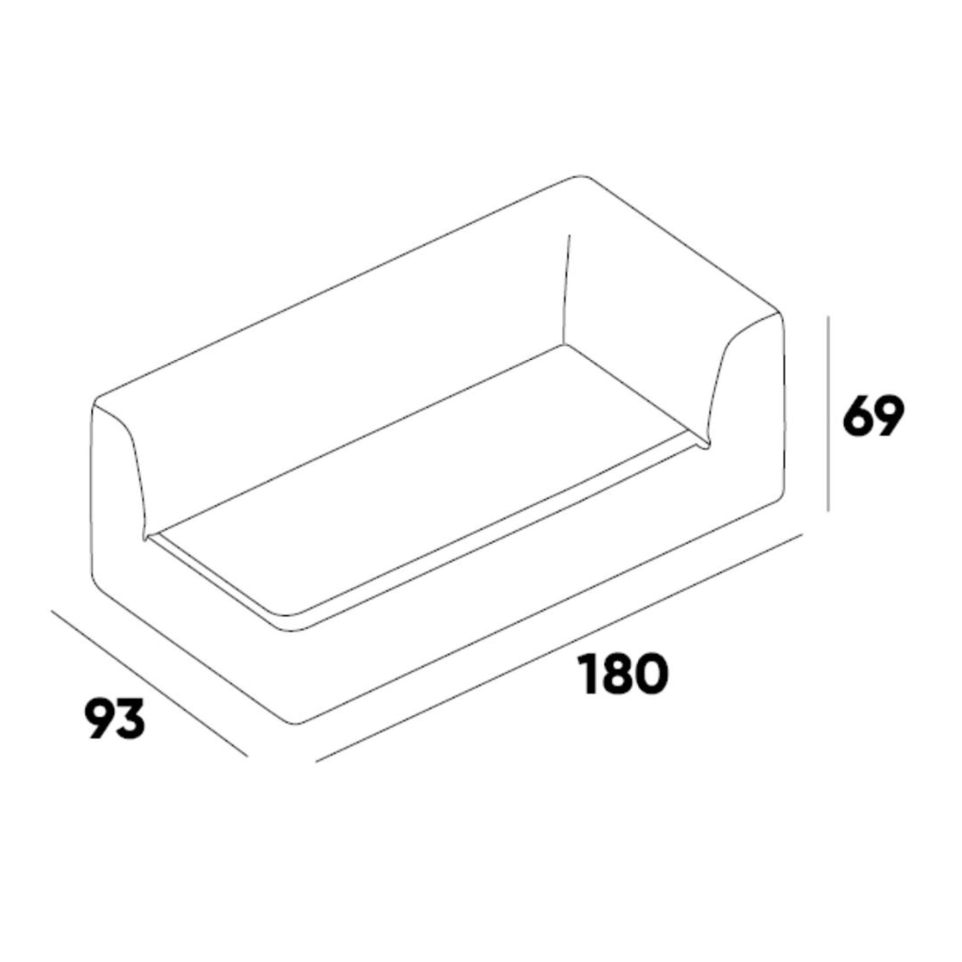 Left double seater with armrest module dimensions of the ÉTAUDORÉ Saane modular sofa