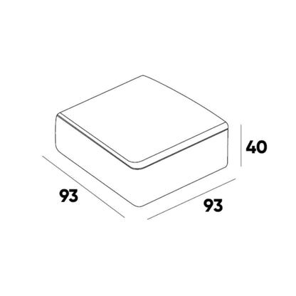 Pouf module dimensions of the ÉTAUDORÉ Saane modular sofa