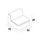 Single seater module dimensions of the ÉTAUDORÉ Saane modular sofa