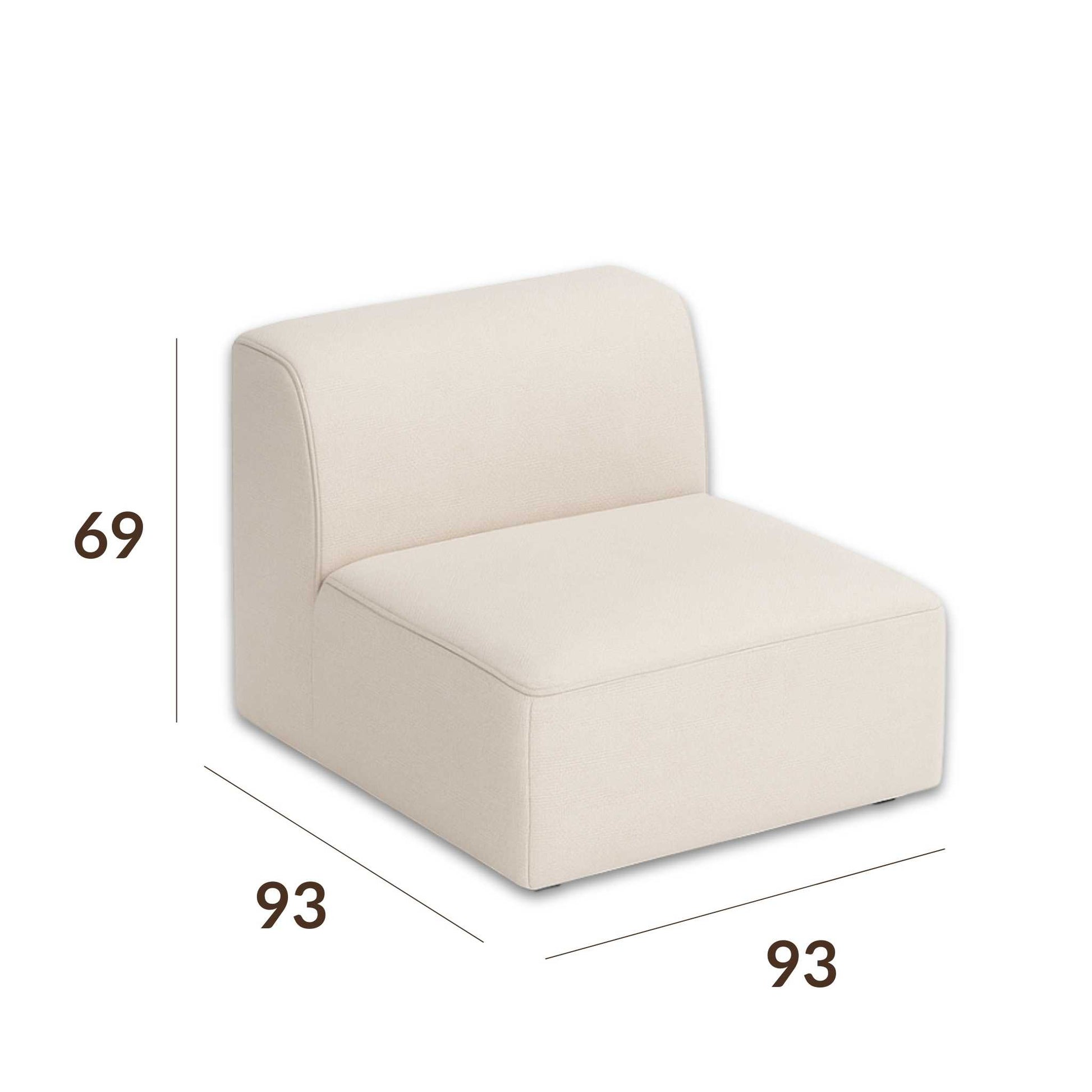 Single seater module (module 3) of the ÉTAUDORÉ Saane modular sofa