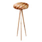 Cloud sculptural floor lamp in solid ash wood with cloud-like wooden shade