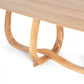 Base detail of the Oval Eiger Solid Oak Wood Table with a beautiful intertwined loop base