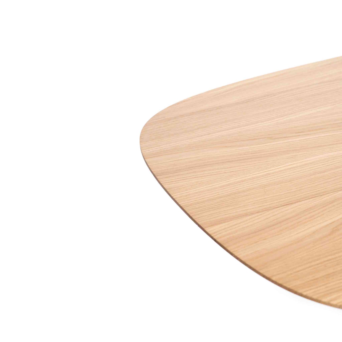 Tabletop detail of the Oval Eiger Solid Oak Wood Table