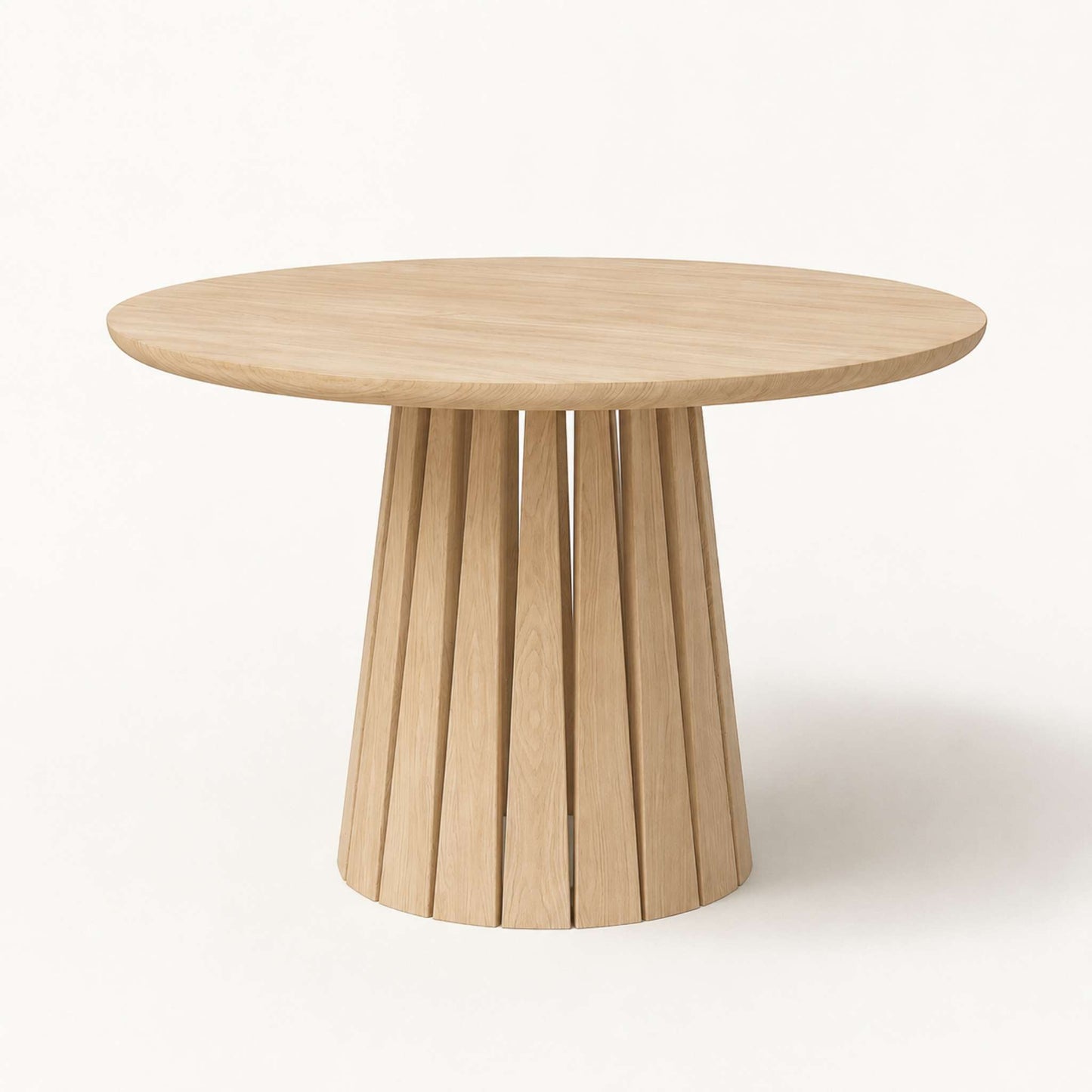 Round Rigi table from ÉTAUDORÉ in solid oak wood with a beautiful base in a raw finish