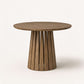 Round Rigi table from ÉTAUDORÉ in solid oak wood with a beautiful base in a smoky finish