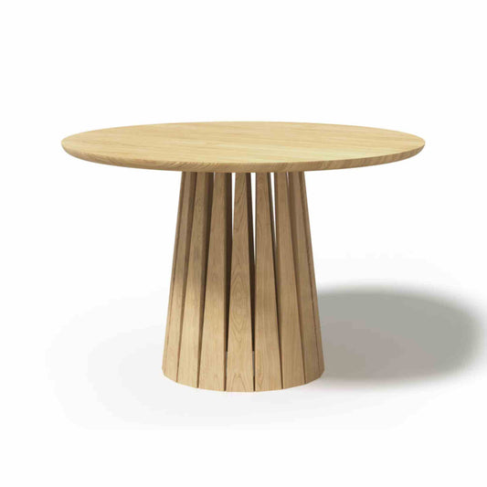 Round Rigi table from ÉTAUDORÉ in solid oak wood with a beautiful base