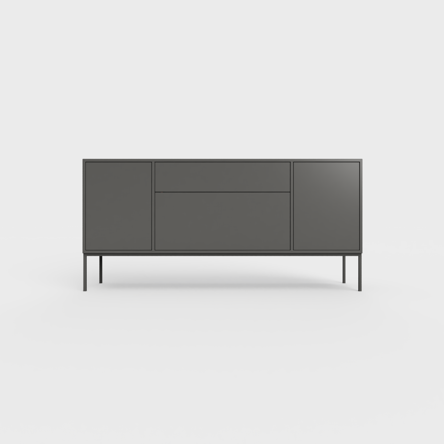 Arnika 02 Sideboard in Anthracite color, powder-coated steel, elegant and modern piece of furniture for your living room