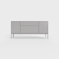 Arnika 02 Sideboard in Ashen Gray color, powder-coated steel, elegant and modern piece of furniture for your living room