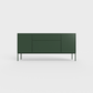 Arnika 02 Sideboard in Bottle Green color, powder-coated steel, elegant and modern piece of furniture for your living room