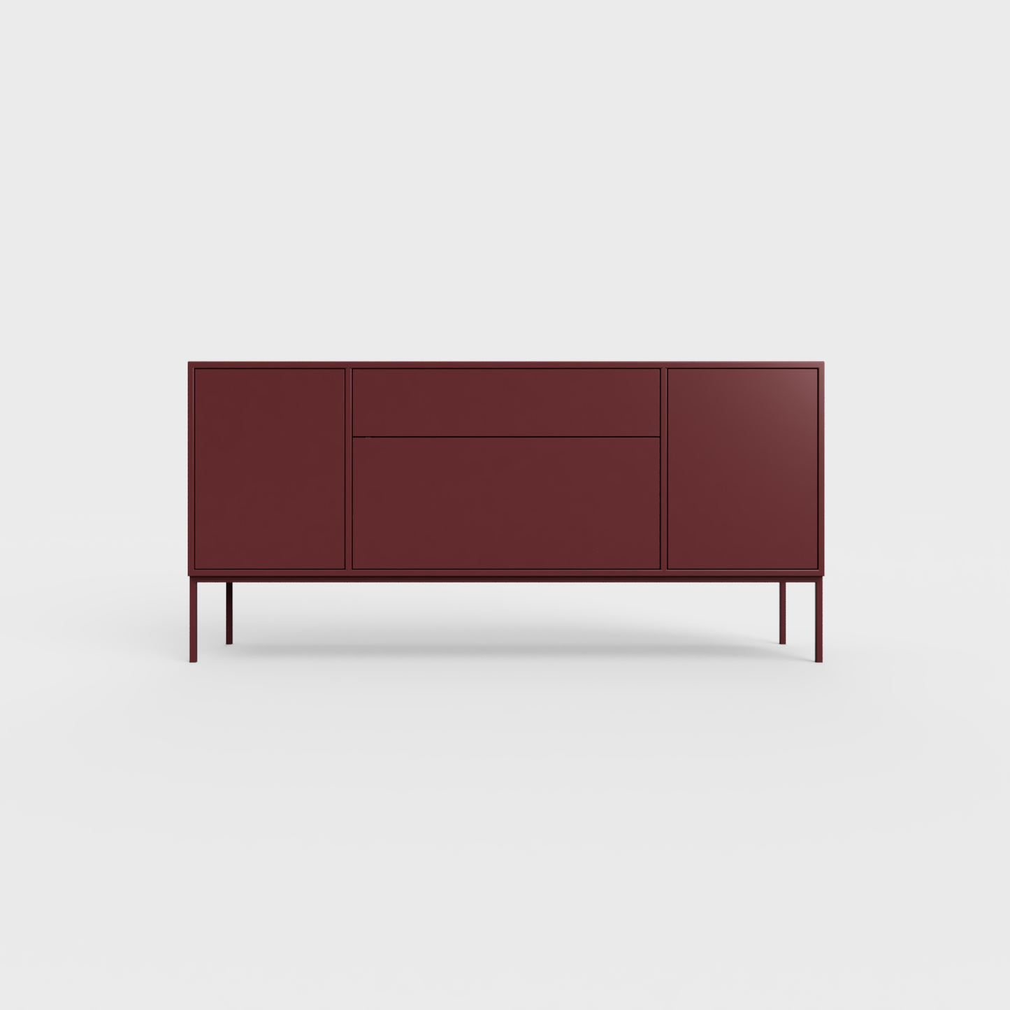 Arnika 02 Sideboard in Burgundy color, powder-coated steel, elegant and modern piece of furniture for your living room