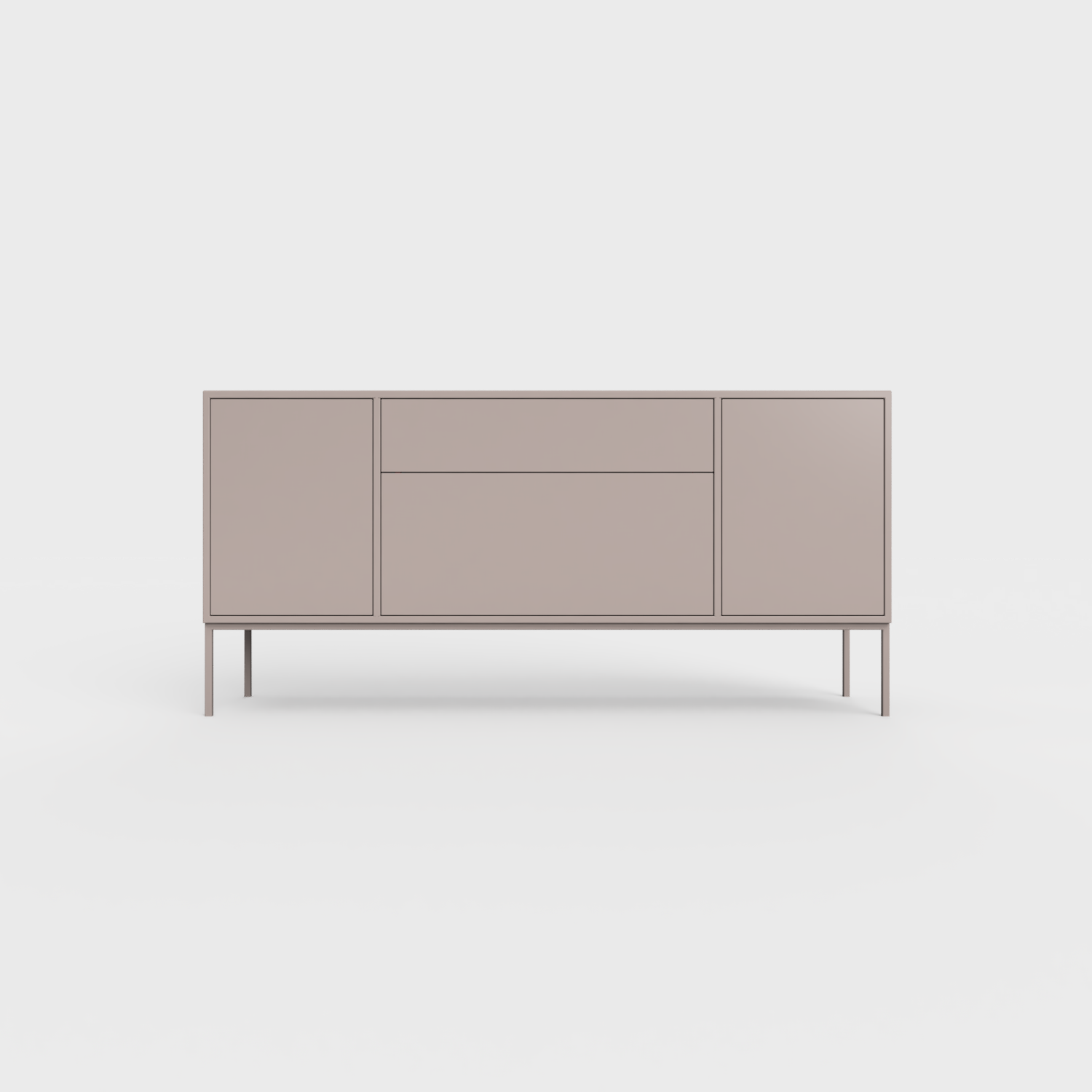 Arnika 02 Sideboard in Cold Beige color, powder-coated steel, elegant and modern piece of furniture for your living room