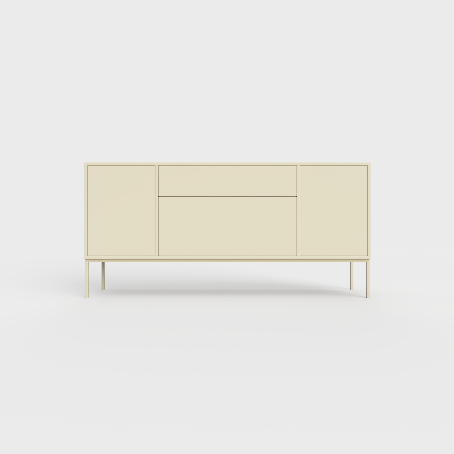 Arnika 02 Sideboard in Dark Ecru color, powder-coated steel, elegant and modern piece of furniture for your living room