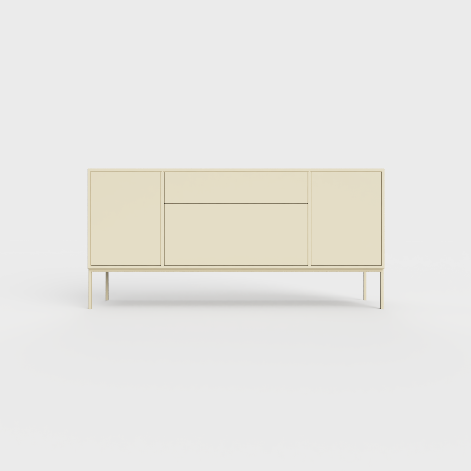 Arnika 02 Sideboard in Dark Ecru color, powder-coated steel, elegant and modern piece of furniture for your living room
