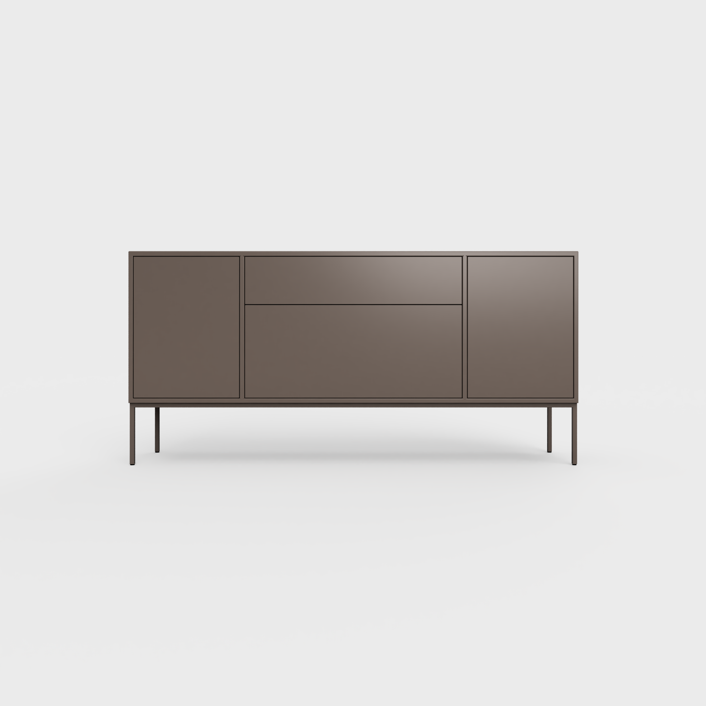 Arnika 02 Sideboard in Earth color, powder-coated steel, elegant and modern piece of furniture for your living room