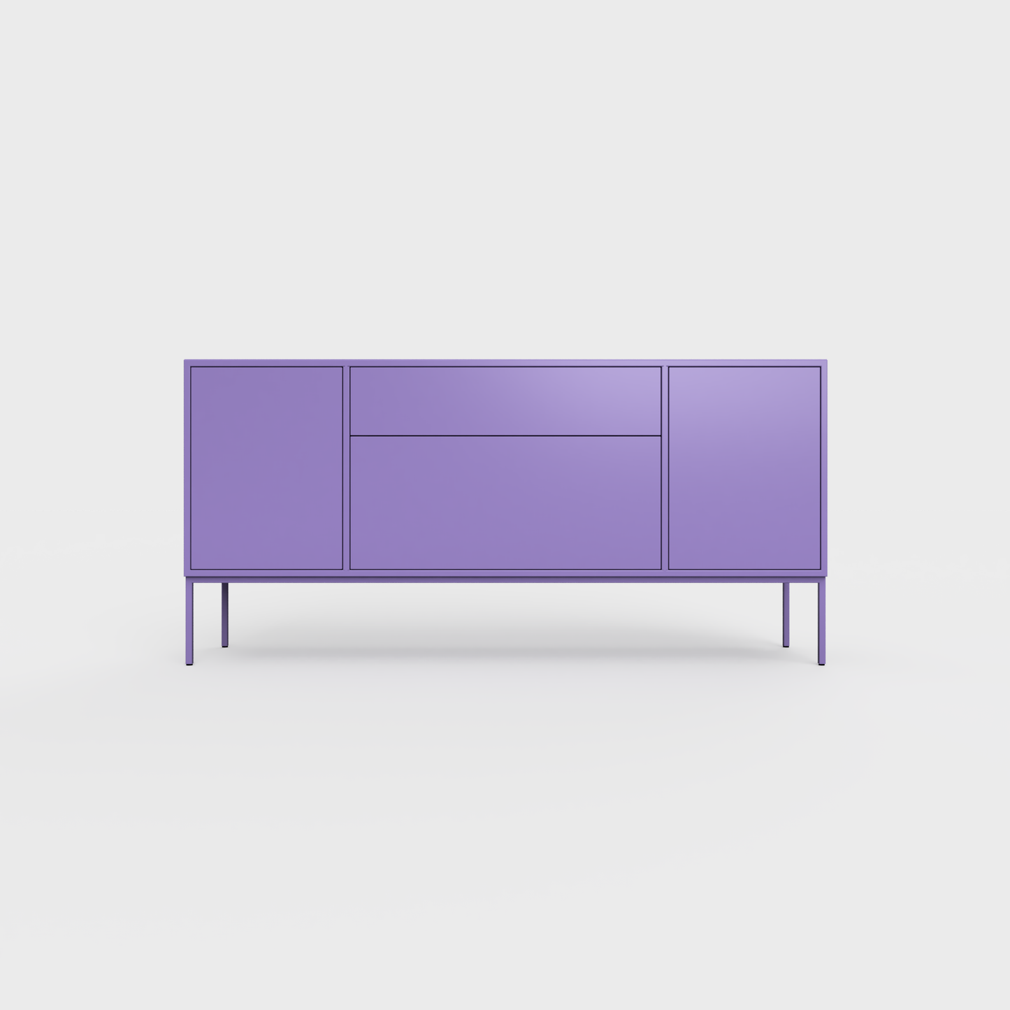 Arnika 02 Sideboard in Iris color, powder-coated steel, elegant and modern piece of furniture for your living room