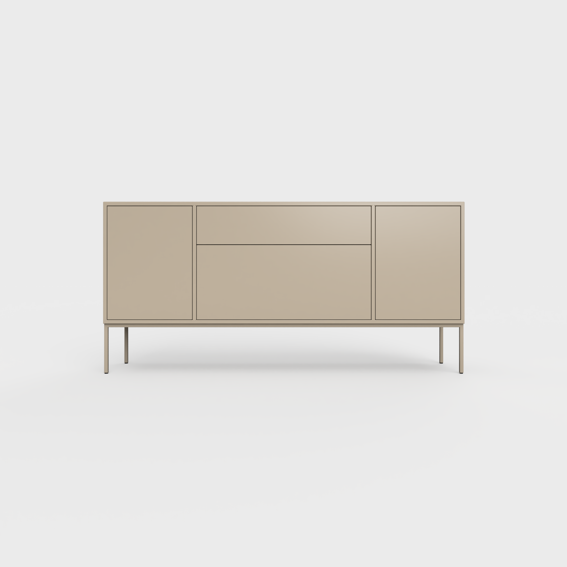 Arnika 02 Sideboard in Khaki color, powder-coated steel, elegant and modern piece of furniture for your living room