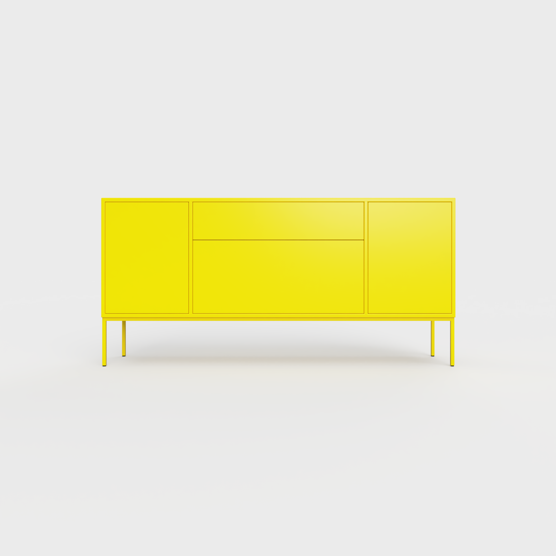 Arnika 02 Sideboard in Lemon color, powder-coated steel, elegant and modern piece of furniture for your living room