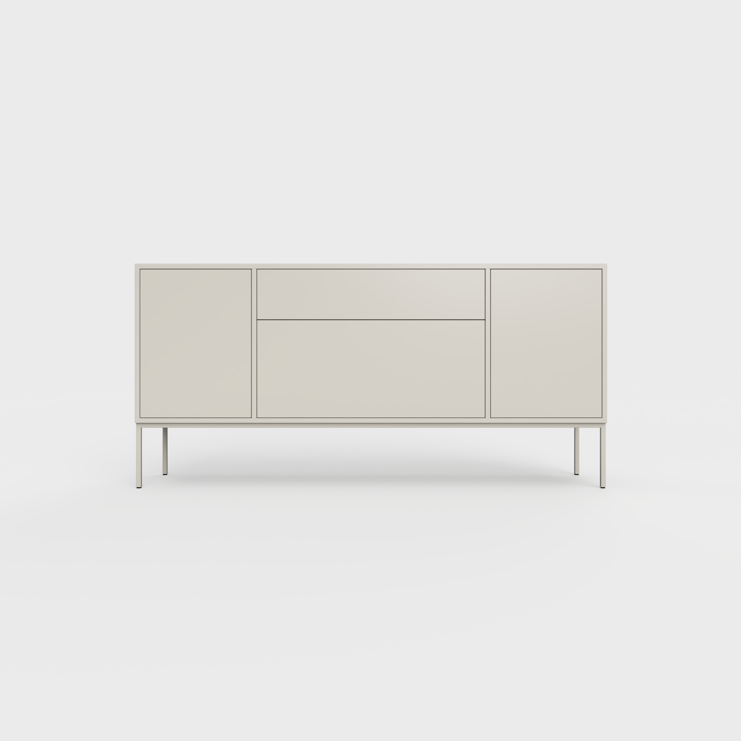 Arnika 02 Sideboard in Light Beige color, powder-coated steel, elegant and modern piece of furniture for your living room