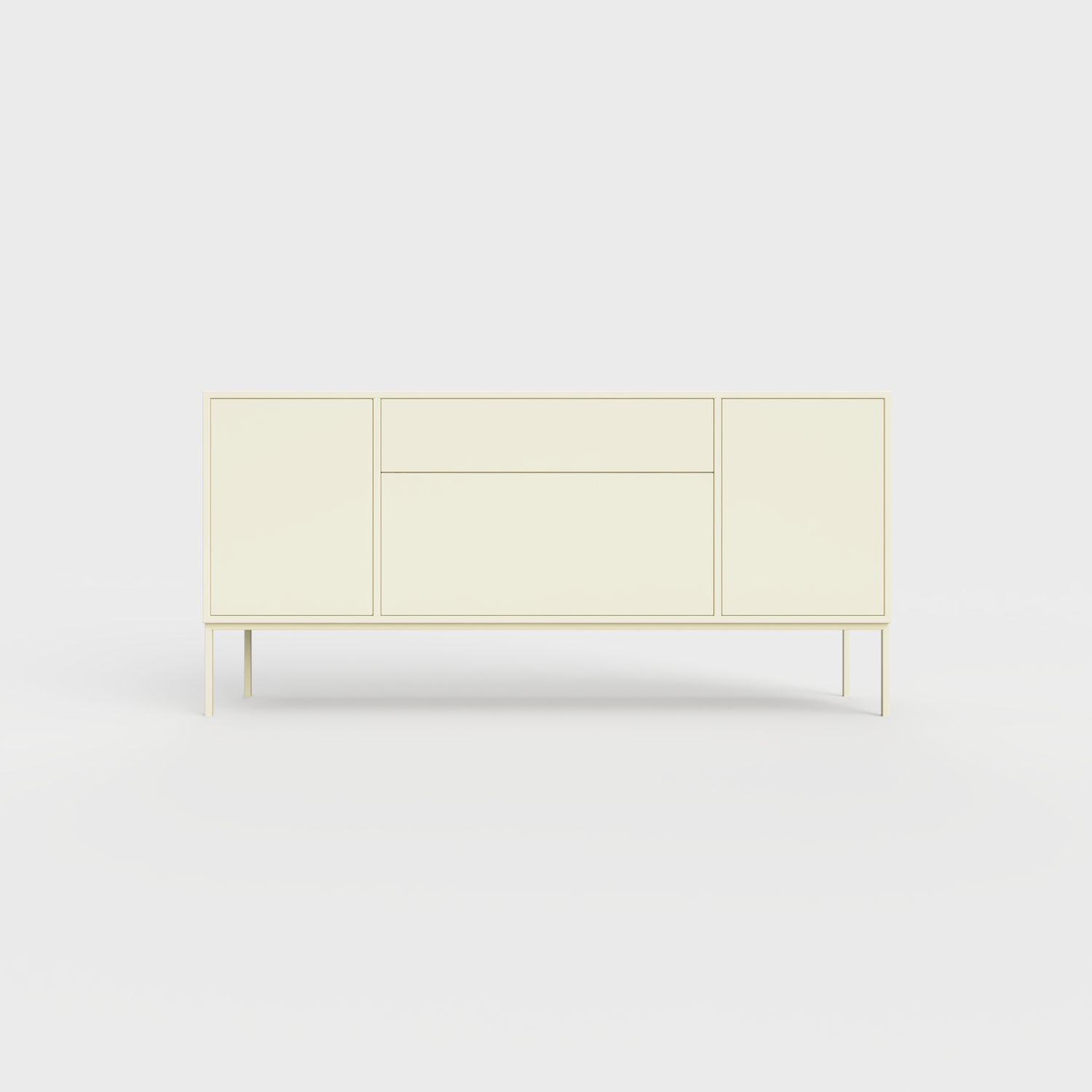 Arnika 02 Sideboard in Light Ecru color, powder-coated steel, elegant and modern piece of furniture for your living room