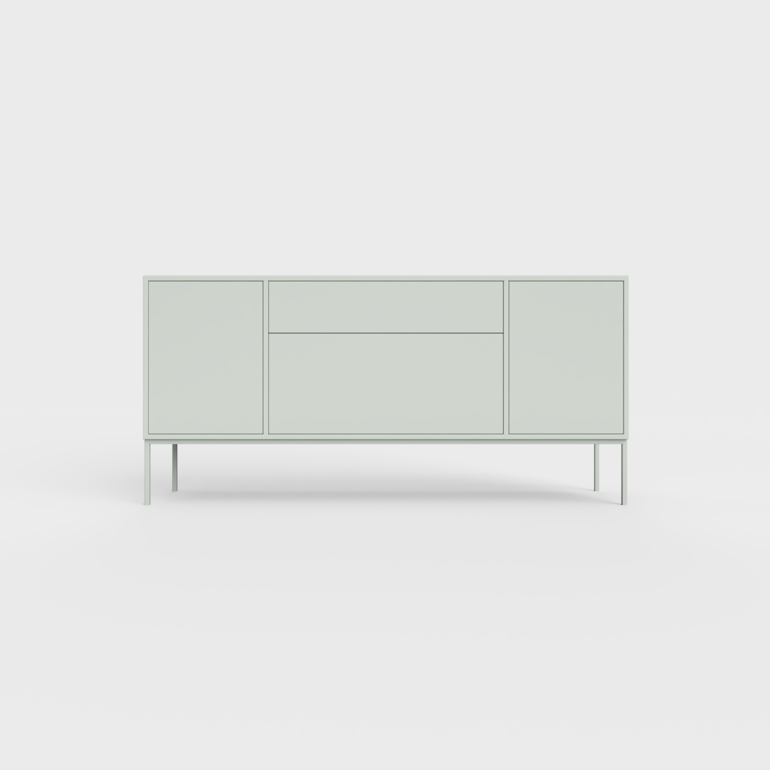 Arnika 02 Sideboard in Light Matcha green color, powder-coated steel, elegant and modern piece of furniture for your living room