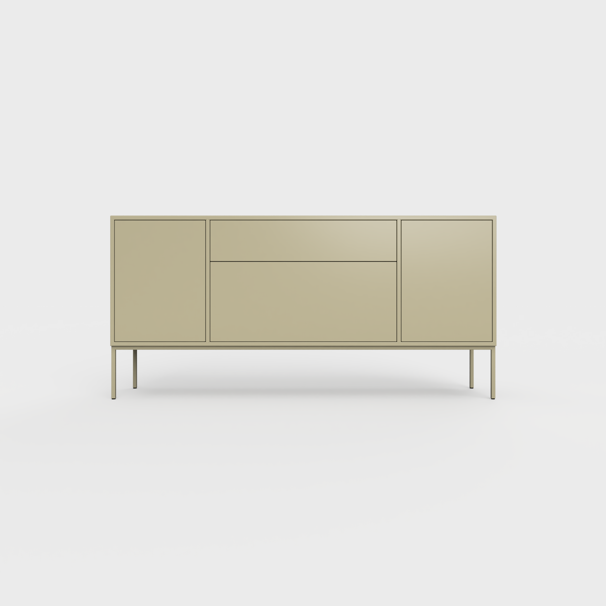 Arnika 02 Sideboard in Light Olive color, powder-coated steel, elegant and modern piece of furniture for your living room