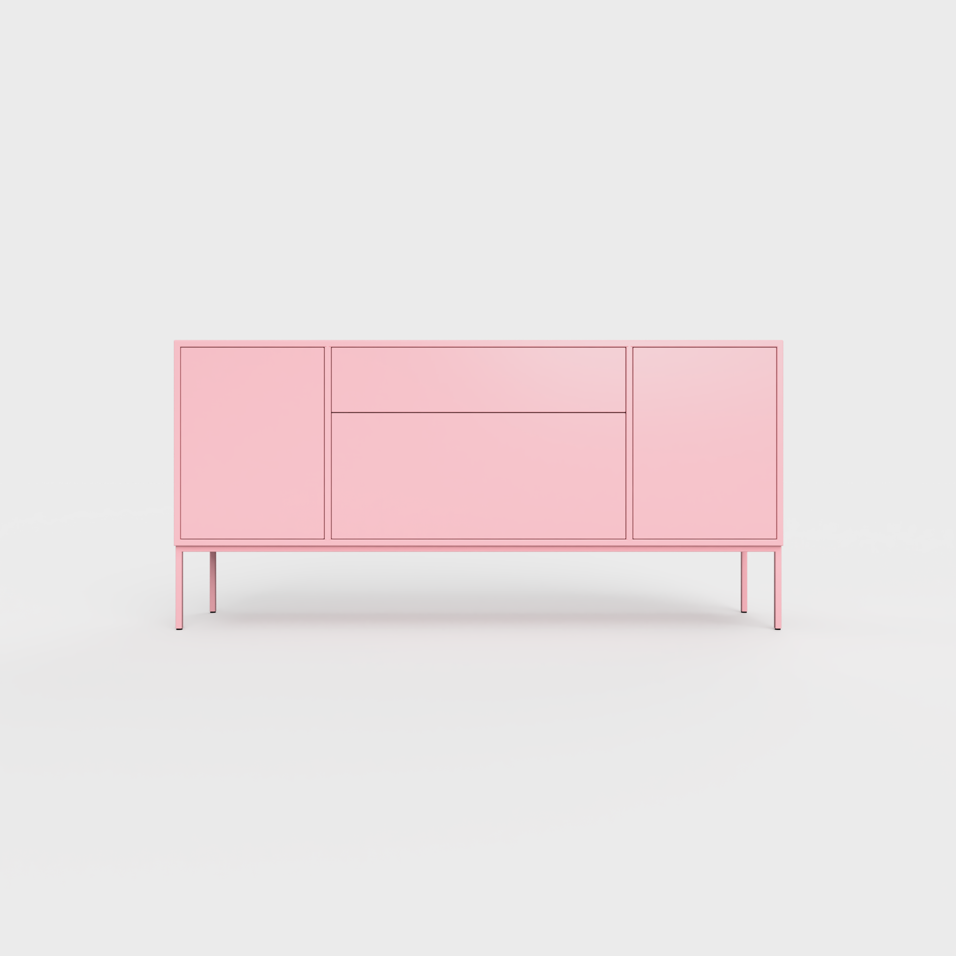 Arnika 02 Sideboard in Lily color, powder-coated steel, elegant and modern piece of furniture for your living room