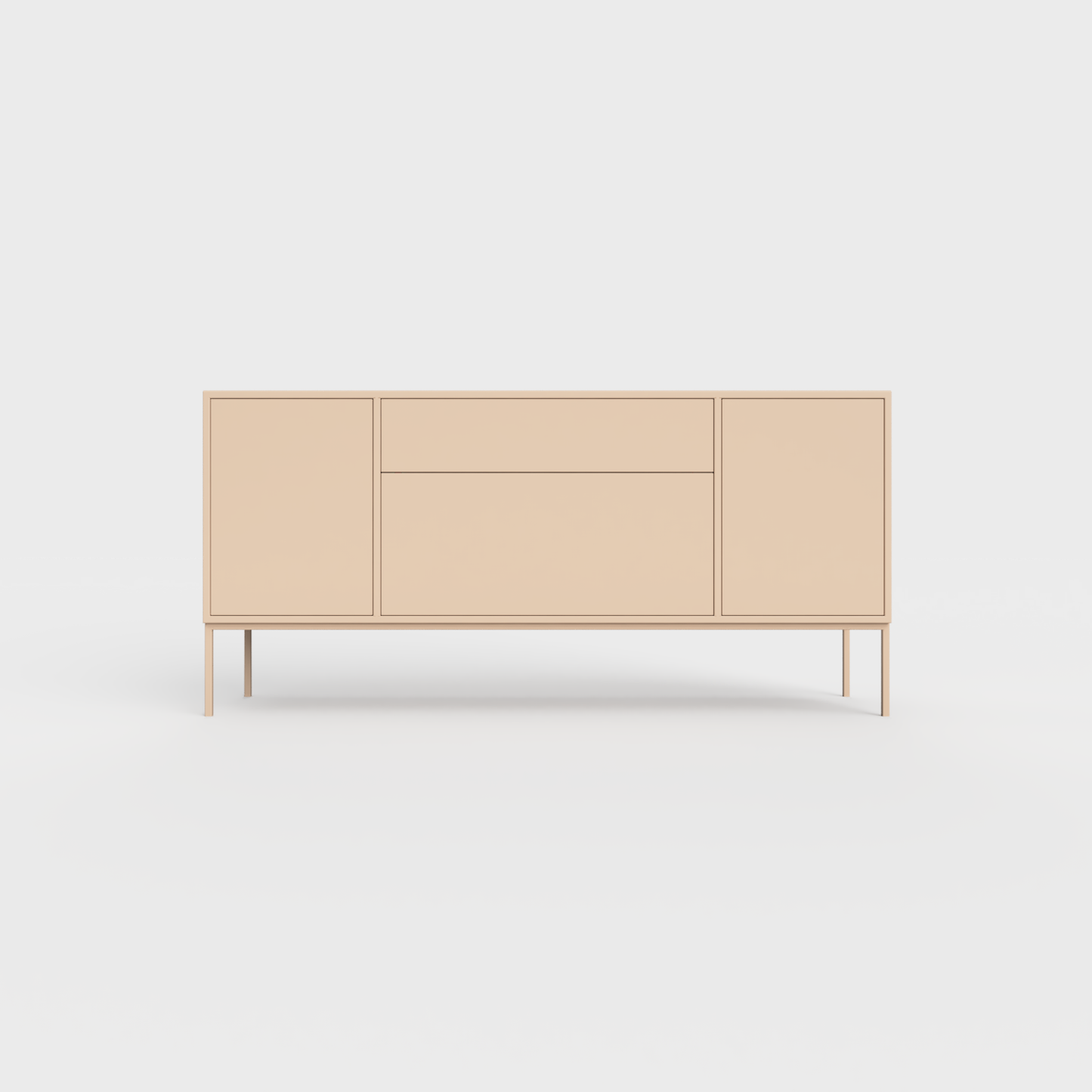 Arnika 02 Sideboard in Pastel Salmon color, powder-coated steel, elegant and modern piece of furniture for your living room