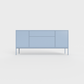 Arnika 02 Sideboard in Pigeon Blue color, powder-coated steel, elegant and modern piece of furniture for your living room