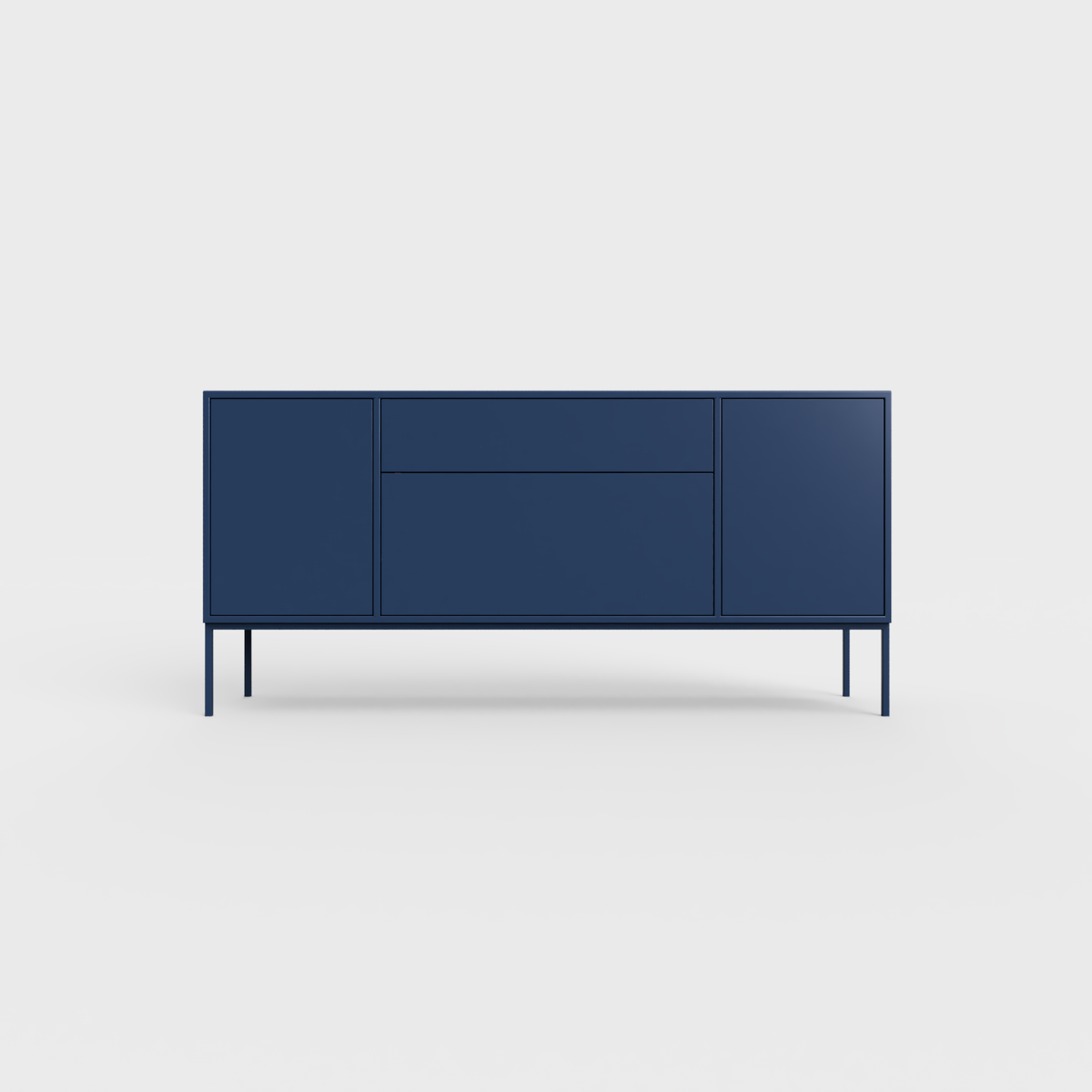Arnika 02 Sideboard in Prussian Blue color, powder-coated steel, elegant and modern piece of furniture for your living room