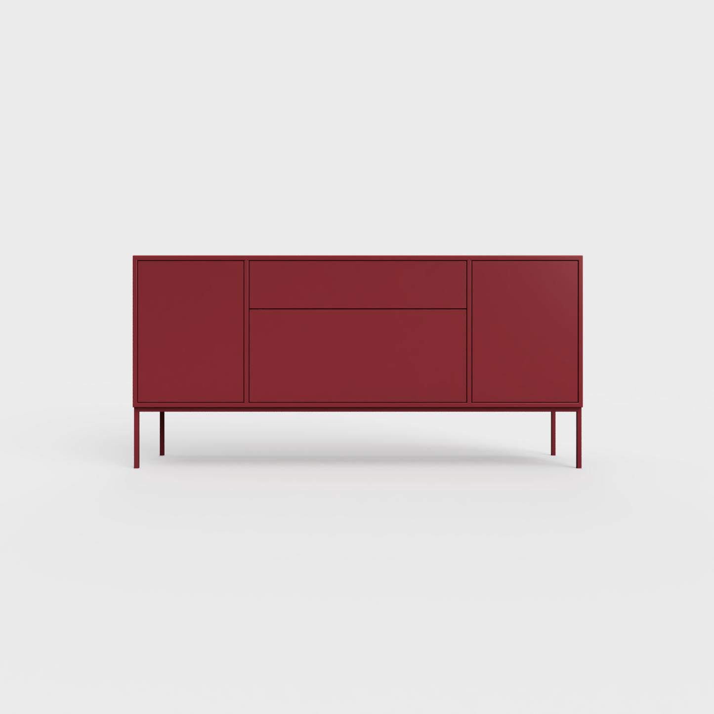 Arnika 02 Sideboard in Ruby color, powder-coated steel, elegant and modern piece of furniture for your living room