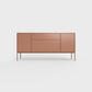 Arnika 02 Sideboard in Terracotta color, powder-coated steel, elegant and modern piece of furniture for your living room