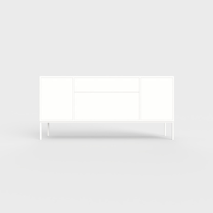 Arnika 02 Sideboard in White color, powder-coated steel, elegant and modern piece of furniture for your living room