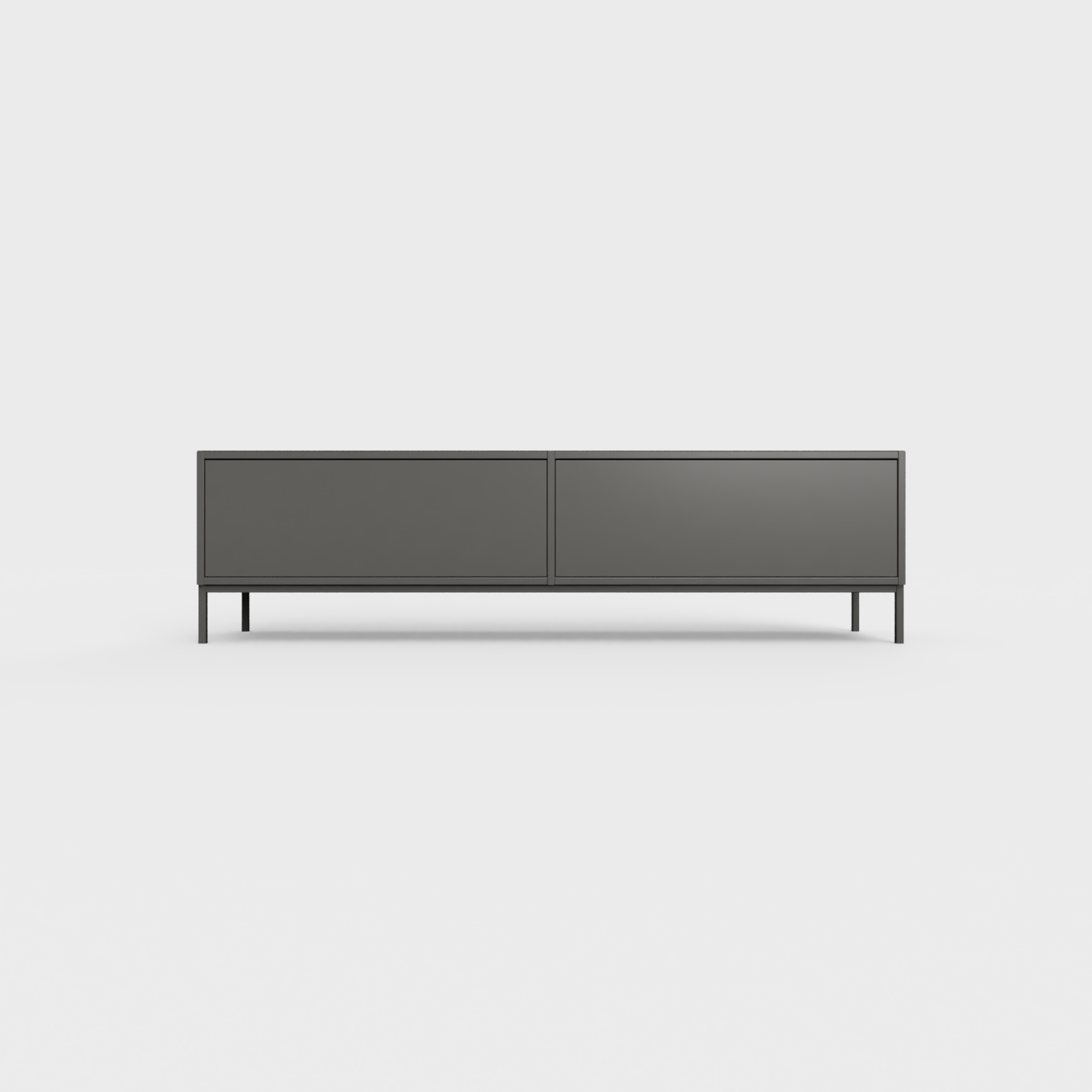 Prunus 01 Lowboard in Anthracite color, powder-coated steel, elegant and modern piece of furniture for your living room
