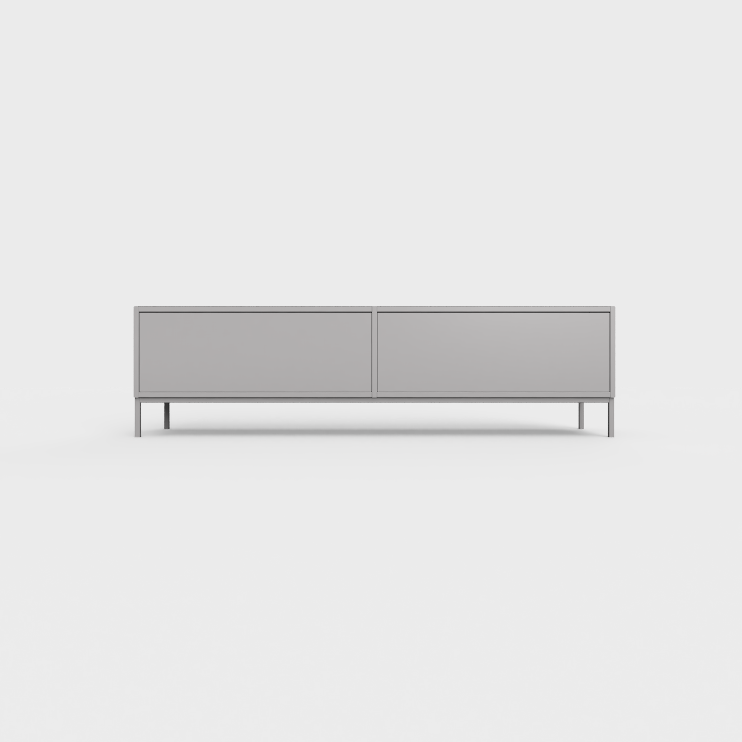Prunus 01 Lowboard in Ashen_Gray color, powder-coated steel, elegant and modern piece of furniture for your living room