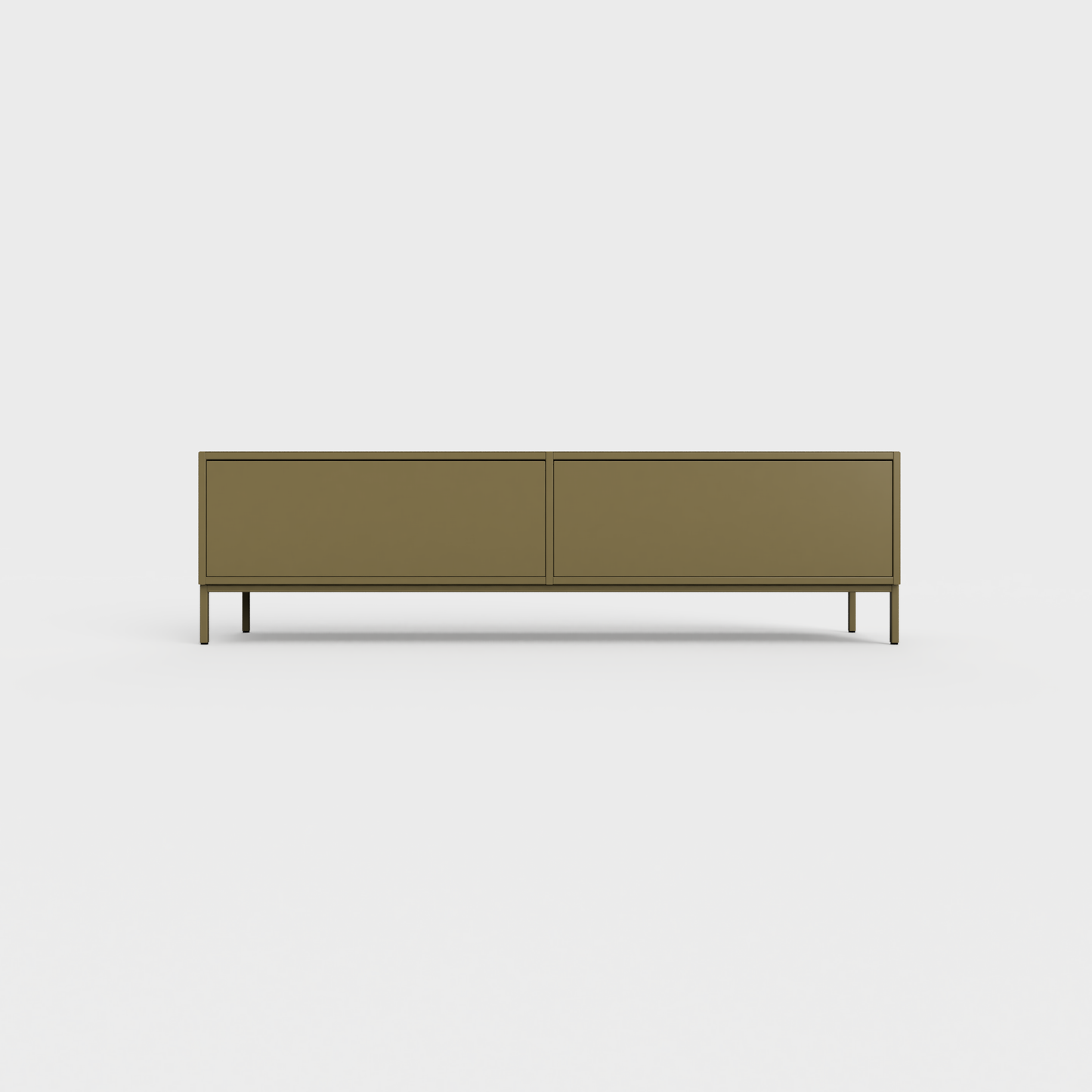 Prunus 01 Lowboard in Brown Olive color, powder-coated steel, elegant and modern piece of furniture for your living room