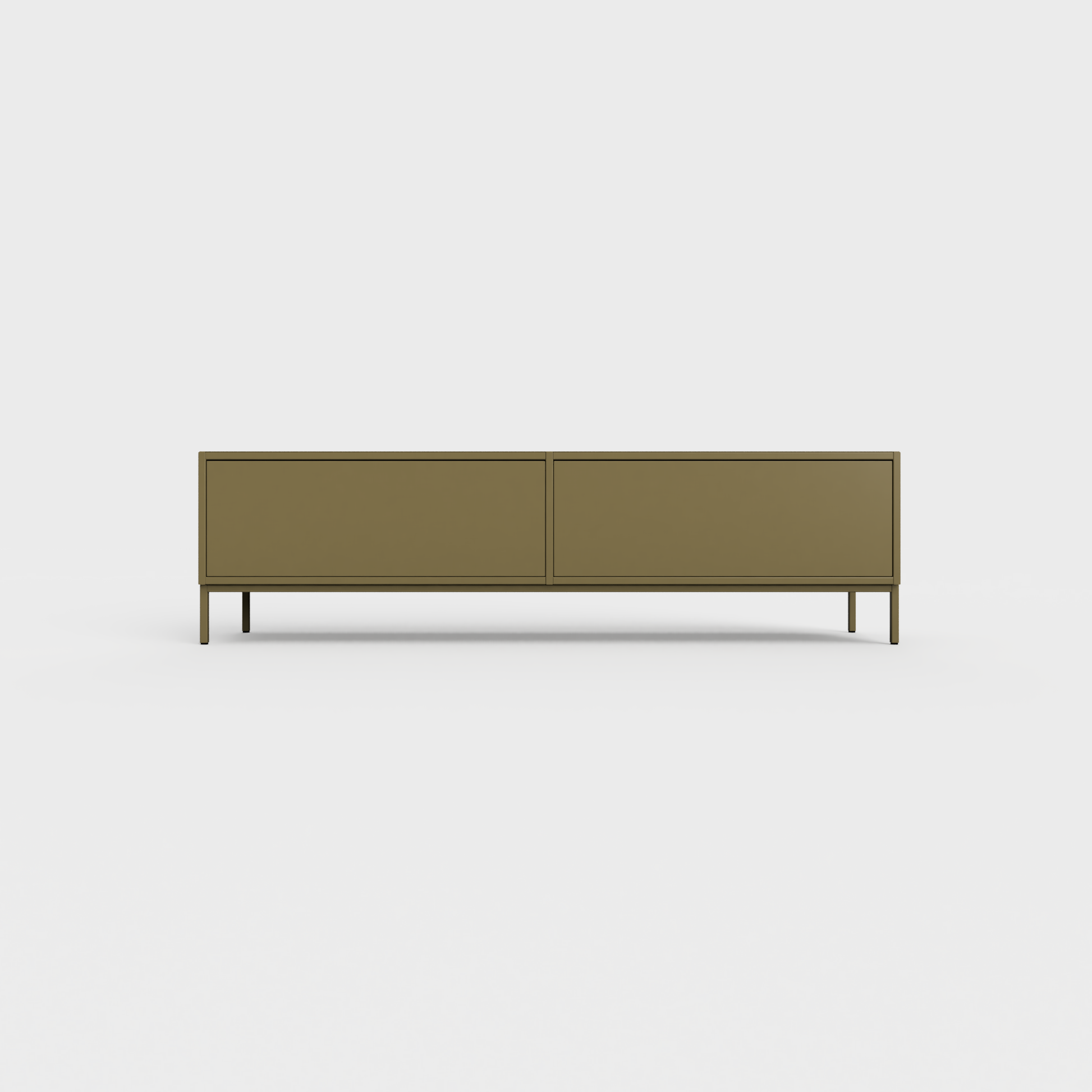 Prunus 01 Lowboard in Brown Olive color, powder-coated steel, elegant and modern piece of furniture for your living room