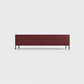 Prunus 01 Lowboard in Burgundy color, powder-coated steel, elegant and modern piece of furniture for your living room