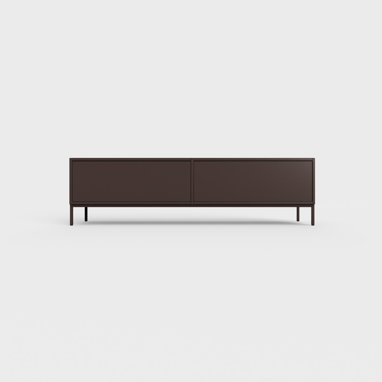 Prunus 01 Lowboard in Coffee color, powder-coated steel, elegant and modern piece of furniture for your living room
