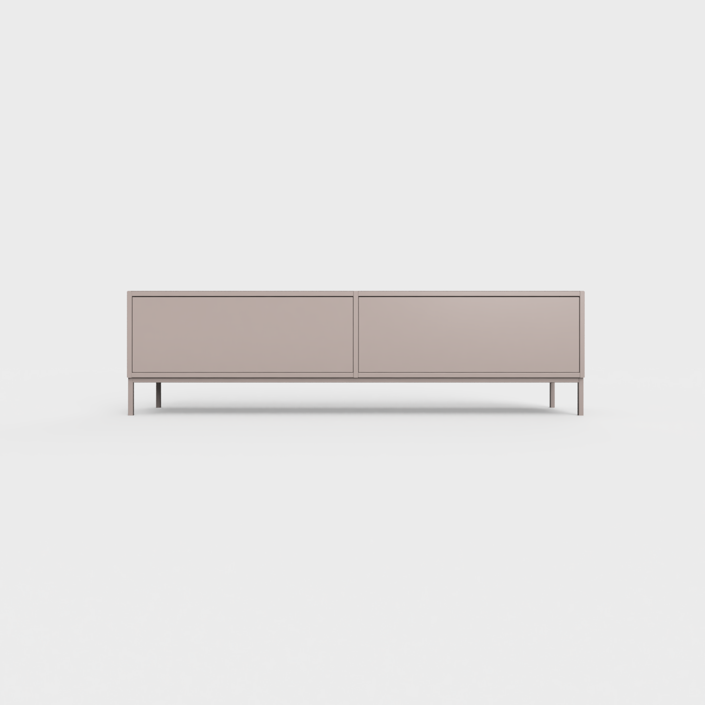 Prunus 01 Lowboard in Cold Beige color, powder-coated steel, elegant and modern piece of furniture for your living room