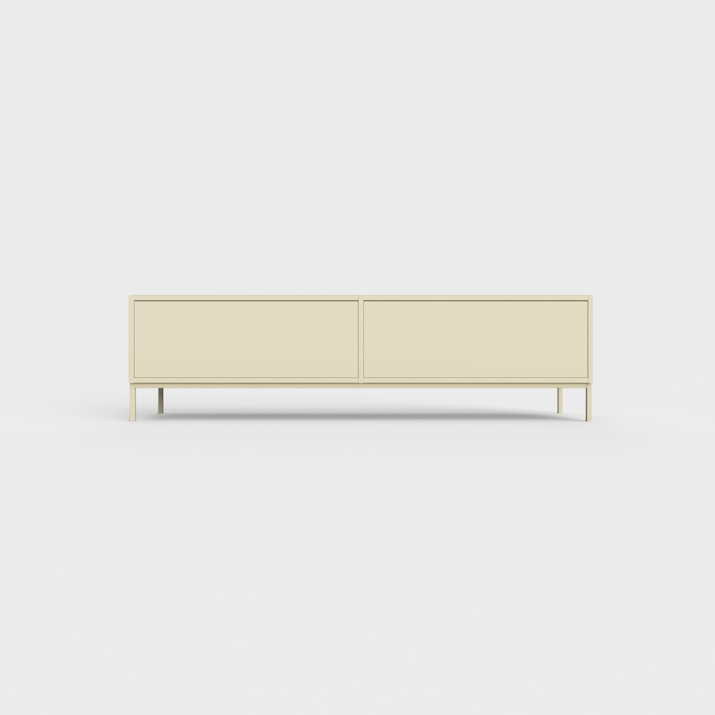 Prunus 01 Lowboard in Dark Ecru color, powder-coated steel, elegant and modern piece of furniture for your living room