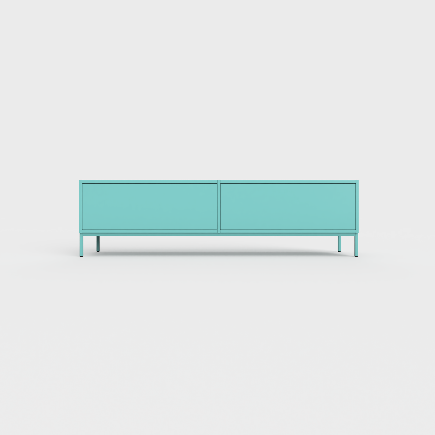 Prunus 01 Lowboard in Forget me not color, powder-coated steel, elegant and modern piece of furniture for your living room