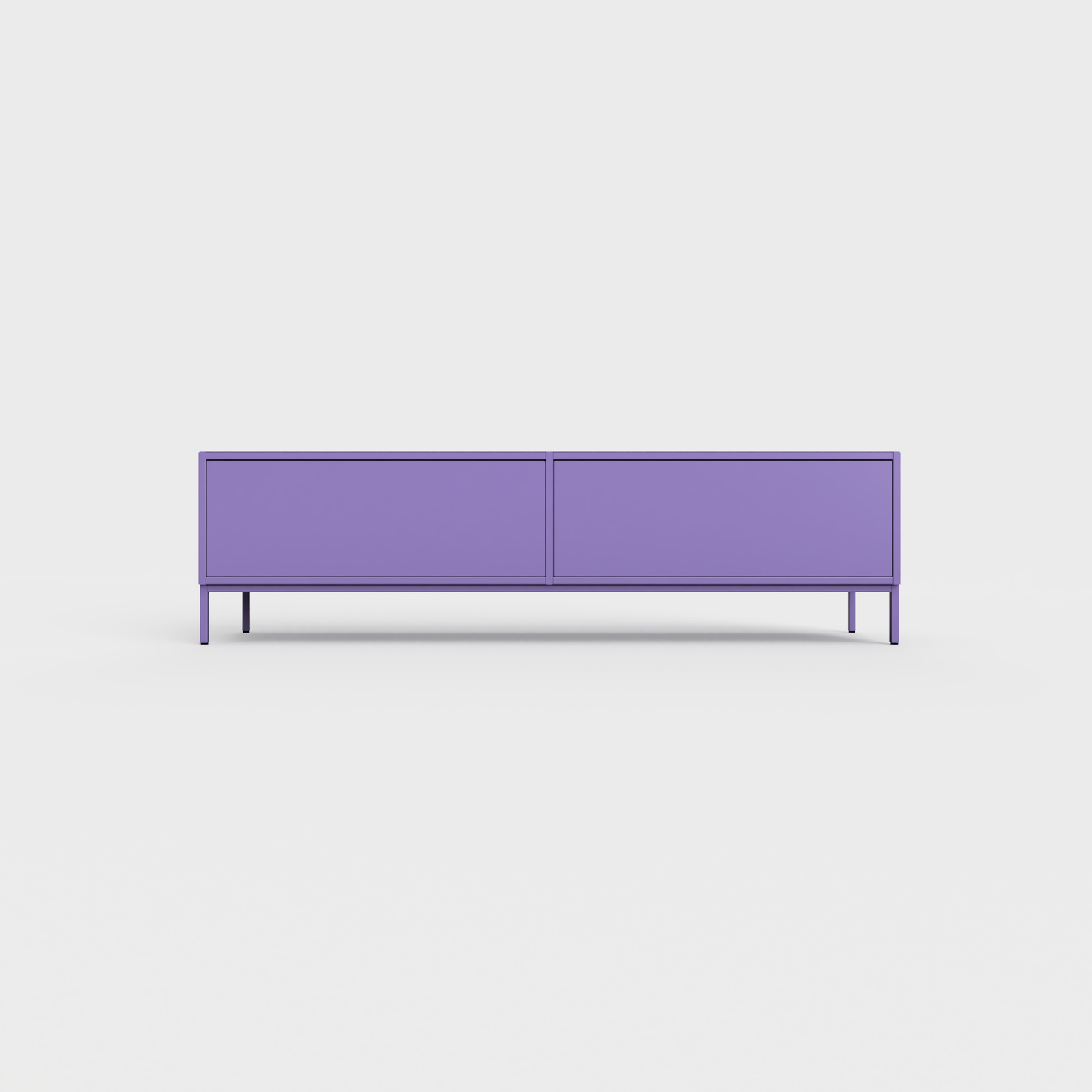 Prunus 01 Lowboard in Iris color, powder-coated steel, elegant and modern piece of furniture for your living room