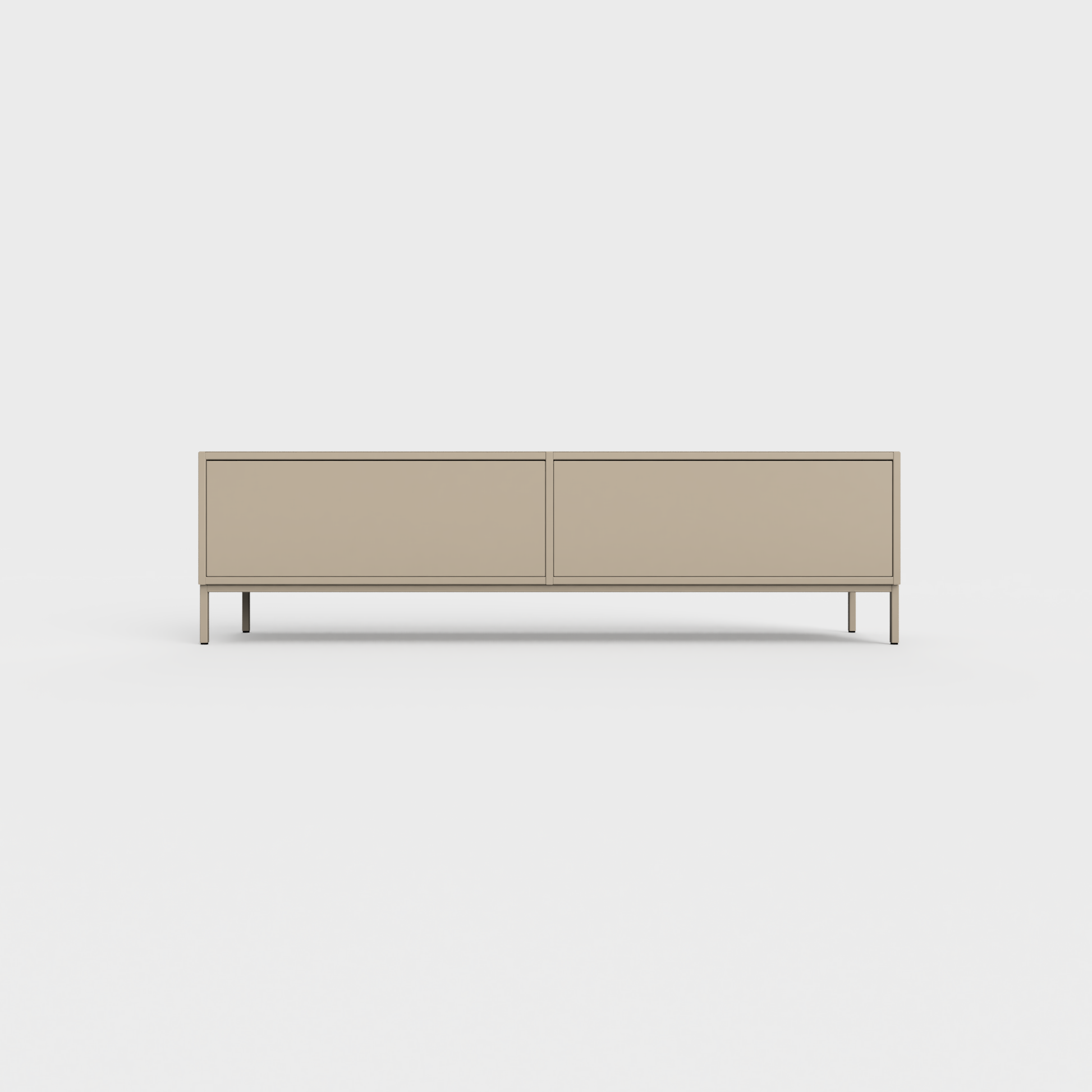 Prunus 01 Lowboard in Khaki color, powder-coated steel, elegant and modern piece of furniture for your living room