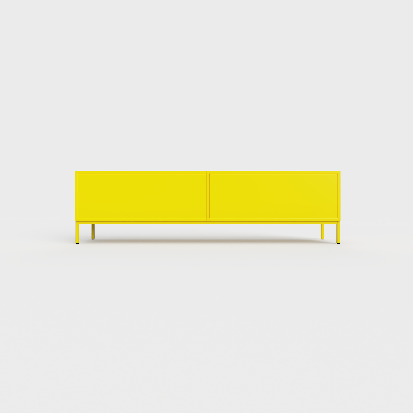 Prunus 01 Lowboard in Lemon color, powder-coated steel, elegant and modern piece of furniture for your living room