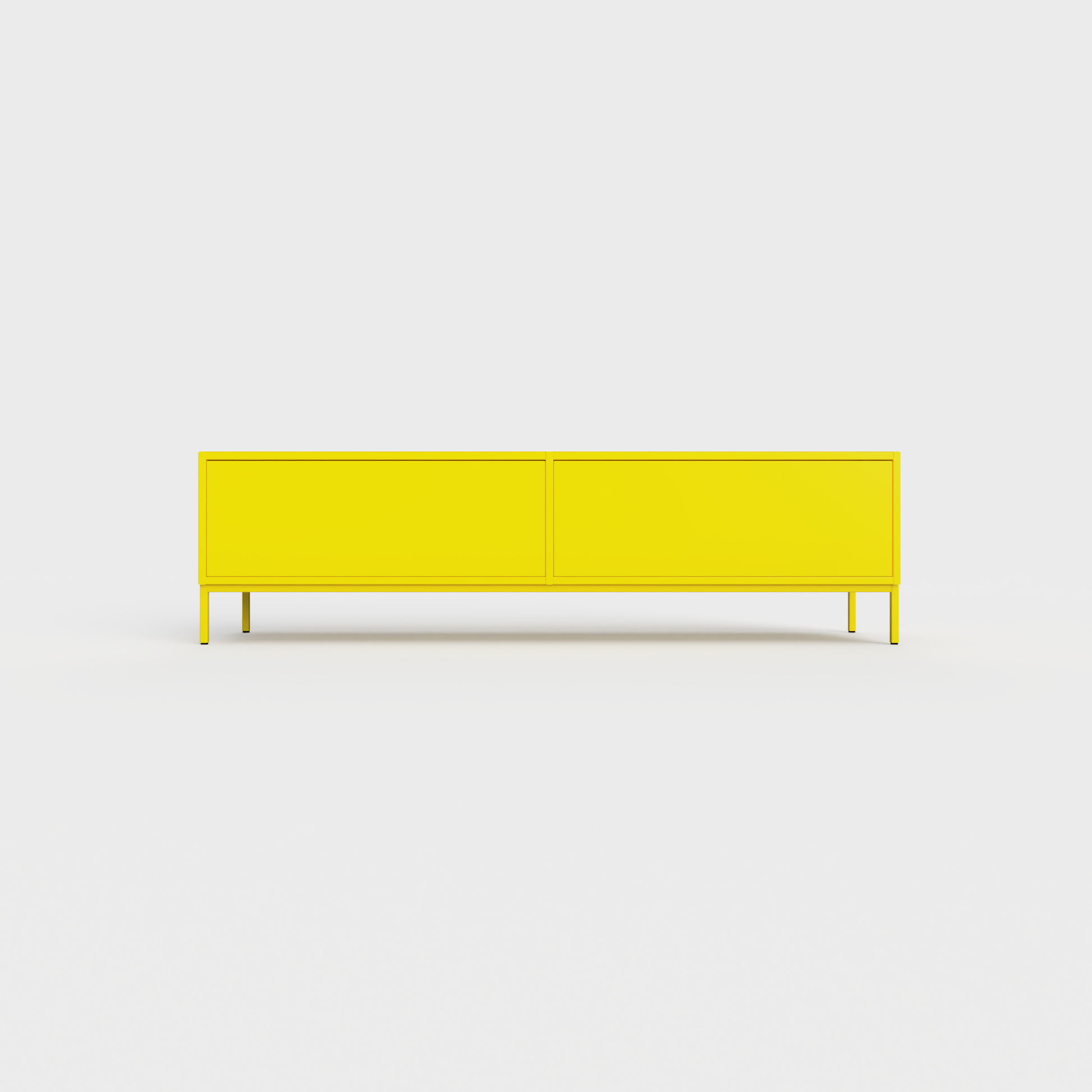 Prunus 01 Lowboard in Lemon color, powder-coated steel, elegant and modern piece of furniture for your living room