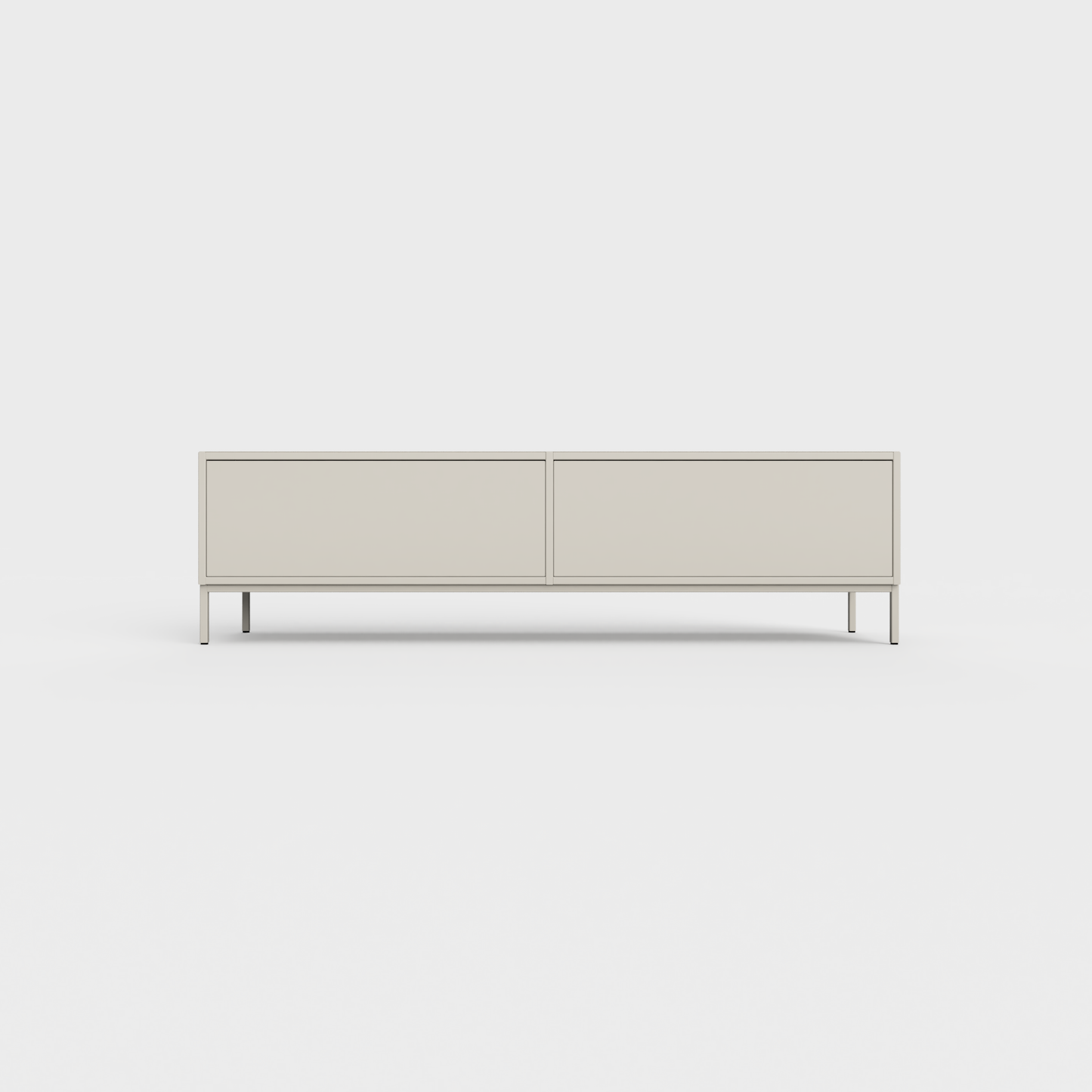 Prunus 01 Lowboard in Light Beige color, powder-coated steel, elegant and modern piece of furniture for your living room