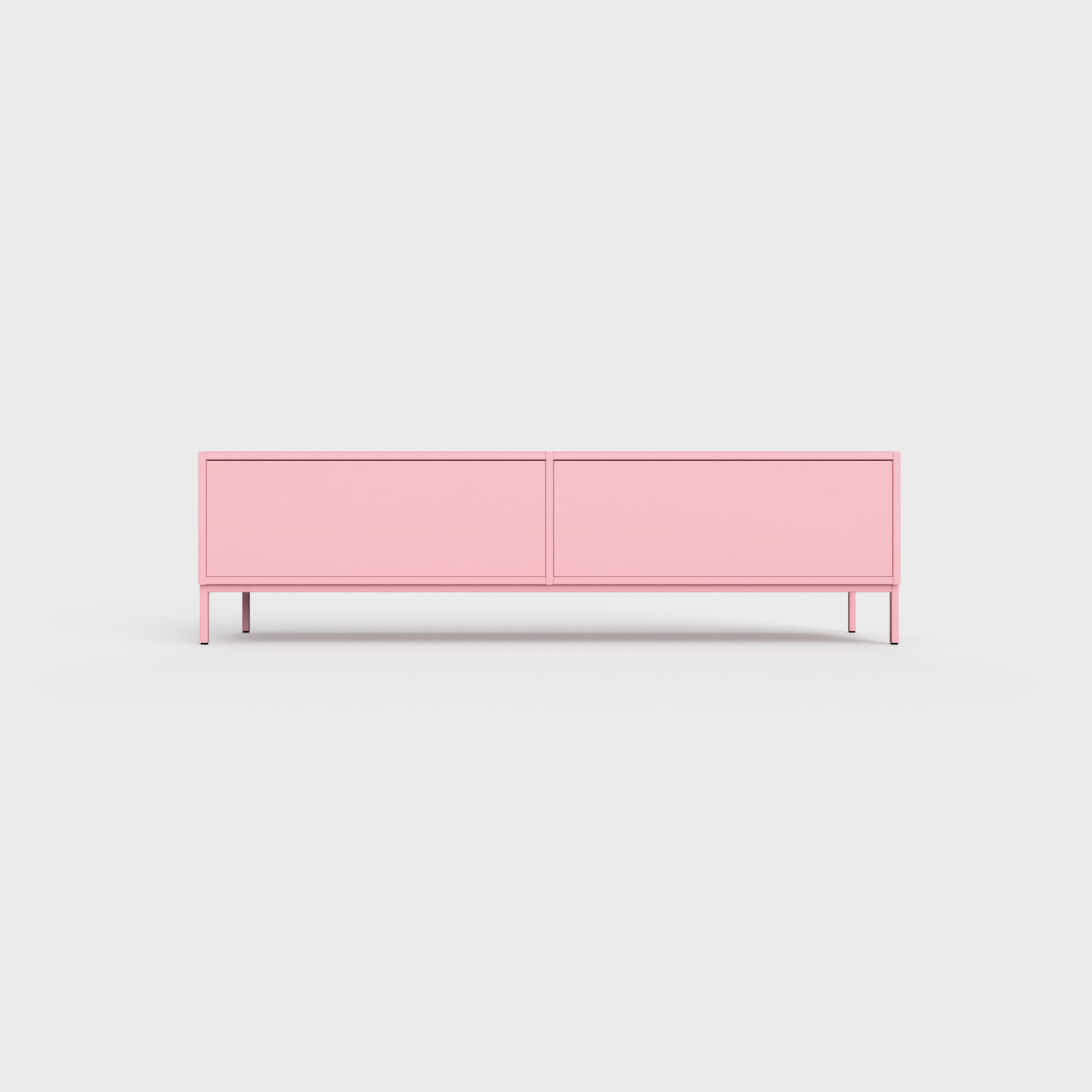 Prunus 01 Lowboard in Lily color, powder-coated steel, elegant and modern piece of furniture for your living room