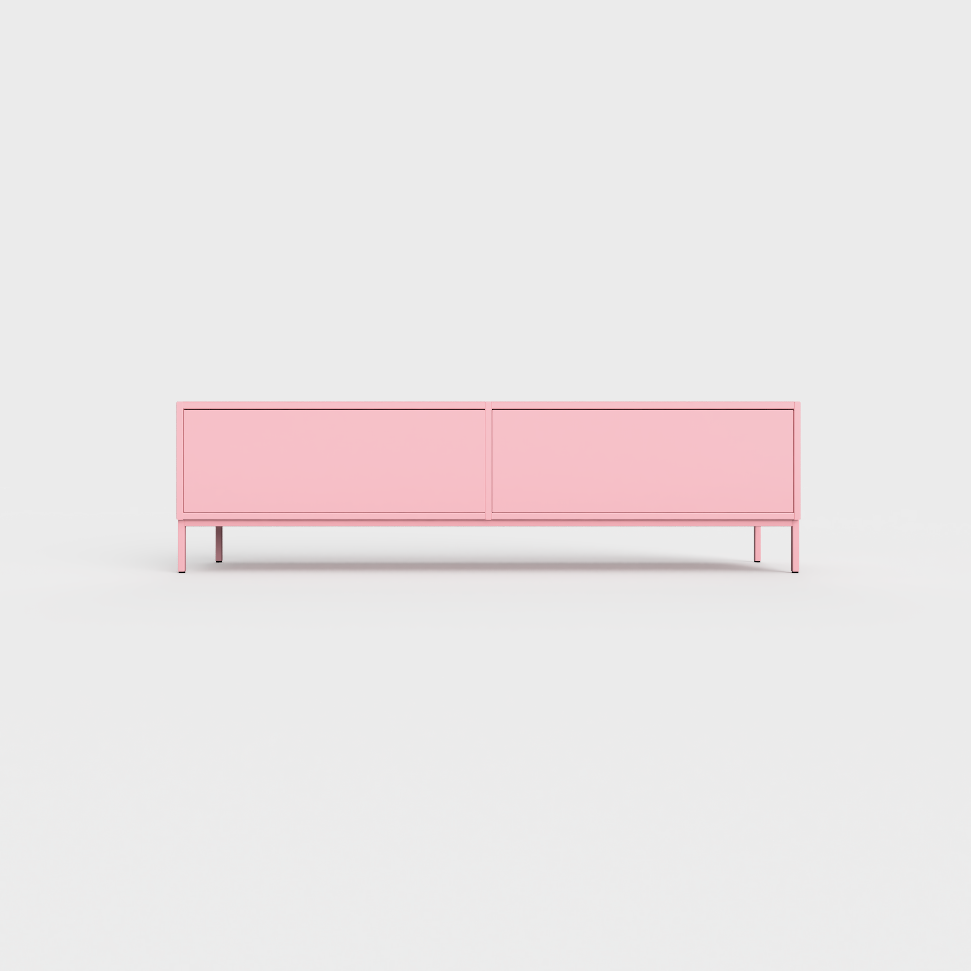Prunus 01 Lowboard in Lily color, powder-coated steel, elegant and modern piece of furniture for your living room